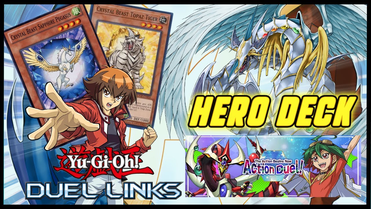 HERO FT CRYSTAL BEAST NEW COMBOS! ACTION DUELS Yu Gi Oh! DUEL LINKS