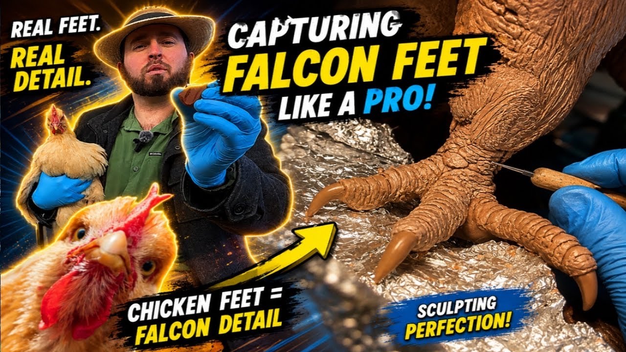 Foot Model 👀  Falcon Feet & Clay impression for capturing details