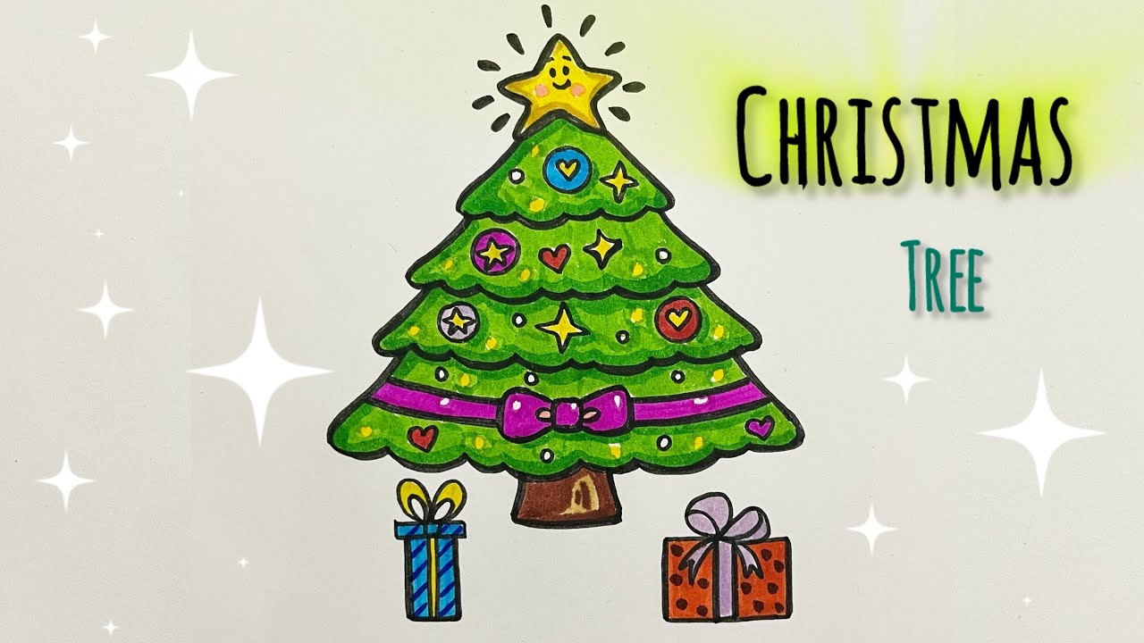 How to Draw a Christmas Tree (Fun, Cute & Easy Christmas Tree Drawing)
