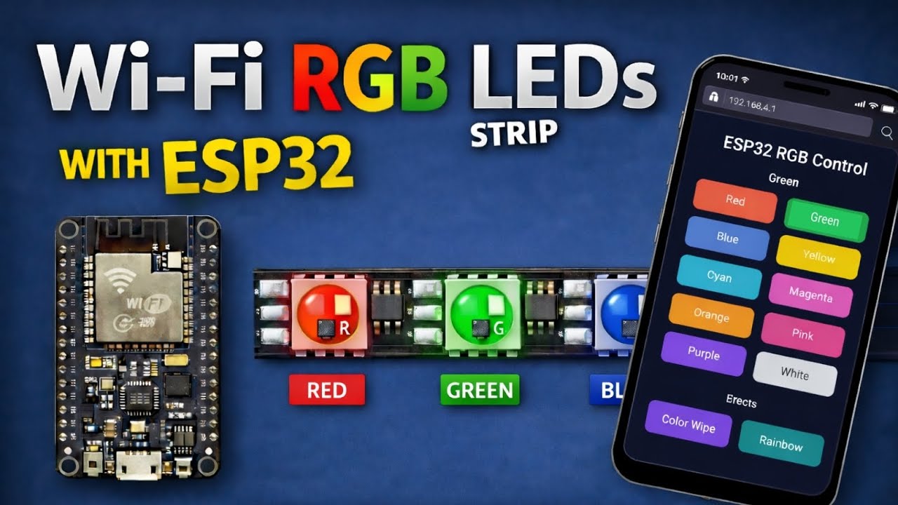 ESP32 RGB LED Strip Control Using Wi-Fi | IoT Mini Project