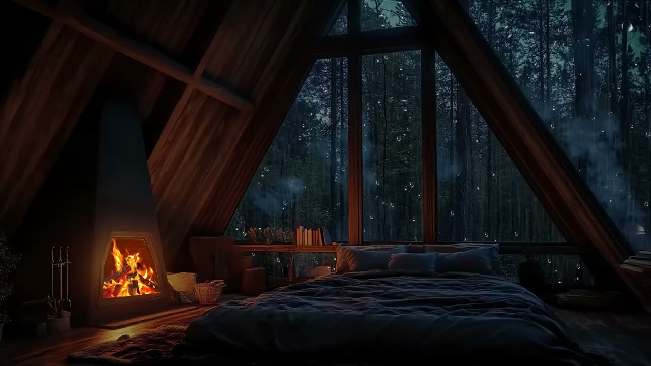 Sleep Better with Heavy Rain and Thunder Sound | Cozy Night Ambience