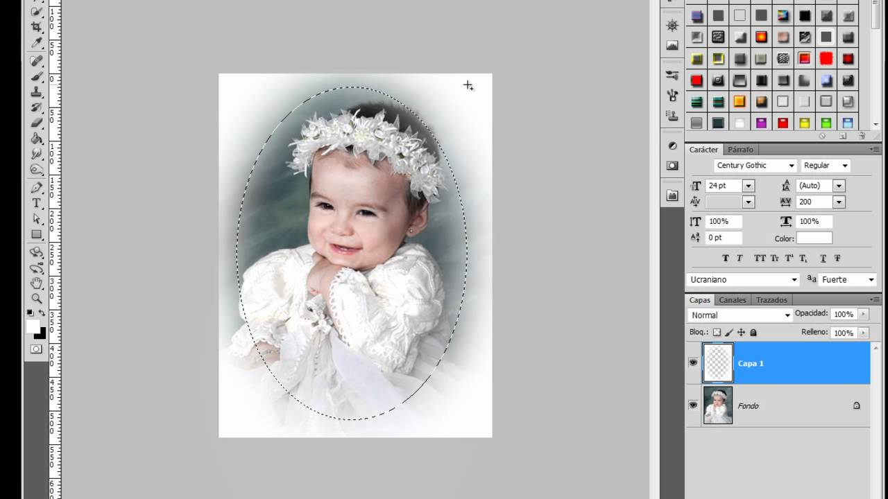 Marco desvanecido Caritas de Bebe #Photoshop