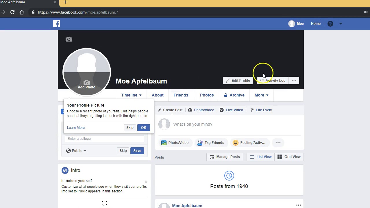Create a Private Facebook Account