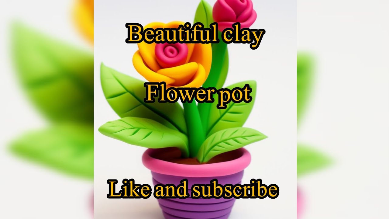 Beautiful clay  flower pot  video like and subscribe 