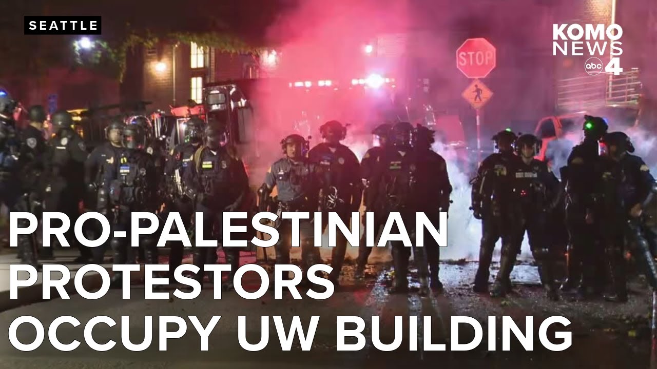 Protesters rename UW's engineering building after Gaza victim, push for Boeing divestment
