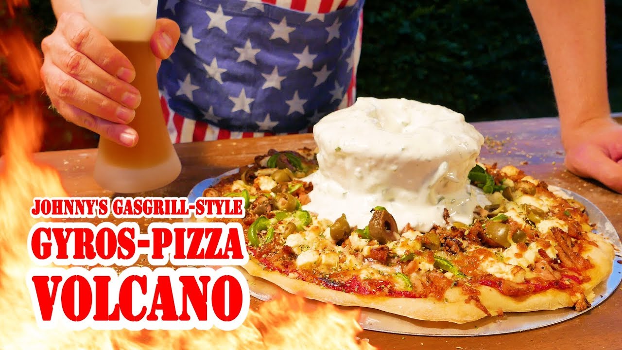 Gyros-Pizza Volcano vom Gasgrill - BBQ Grill Rezept Video - Die Grillshow 254b