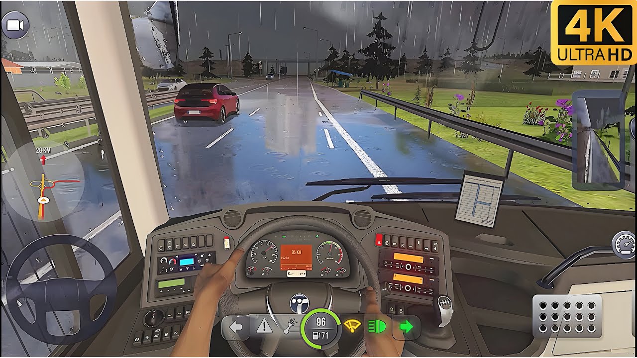  **Bus Simulator: Ultimate 🌧️ Realistic Rain Driving | 4K Ultra Graphics Gameplay
