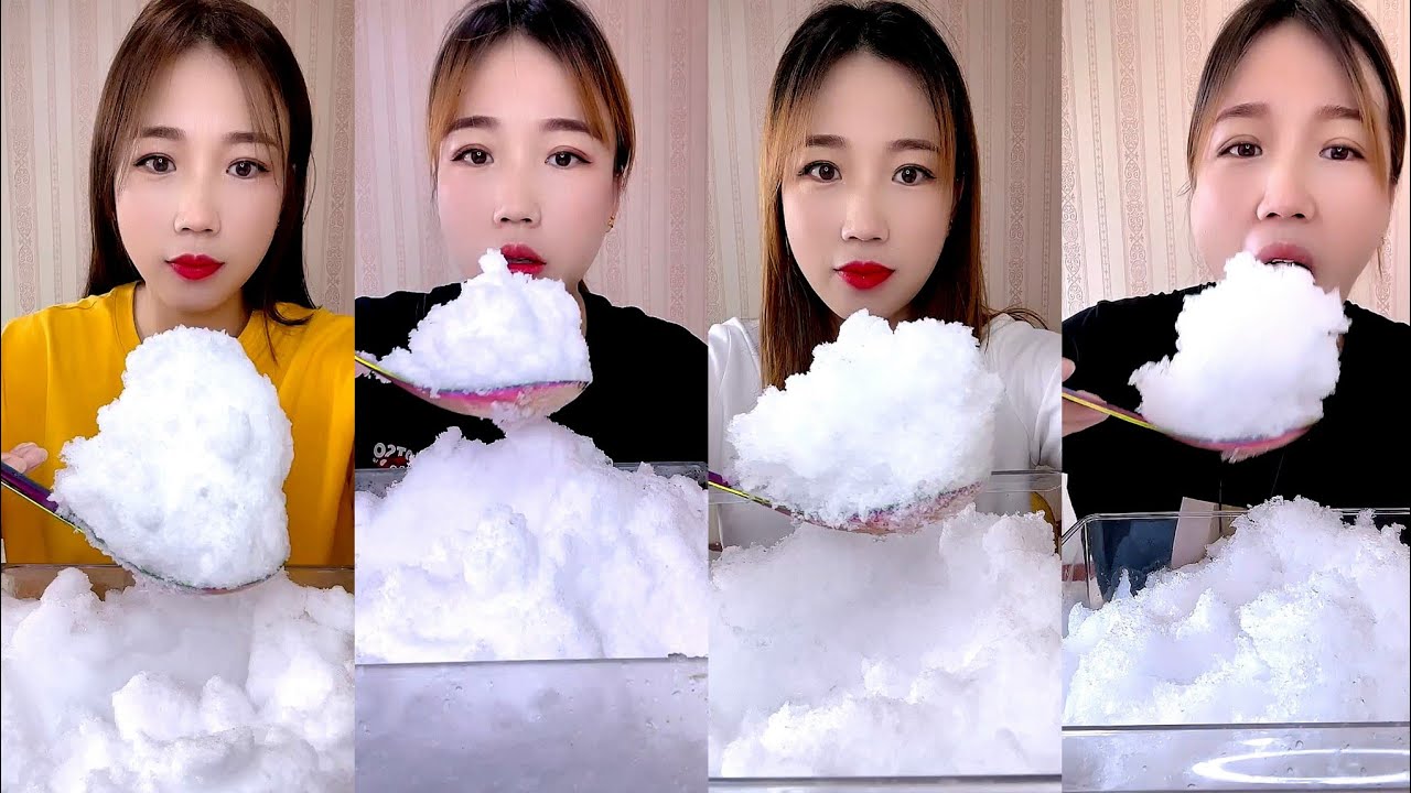 SOLO QIAN / ASMR WHITE ICE EATING / SHAVED ICE / SOFT ICE