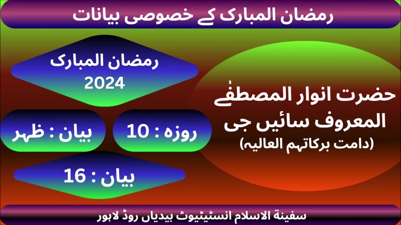 Talimi Bayan 16 | Roza10 | 2024 | Hazrat Anwar UL Mustafa | Ramazan Session | Bayan Zuhr|21March2024