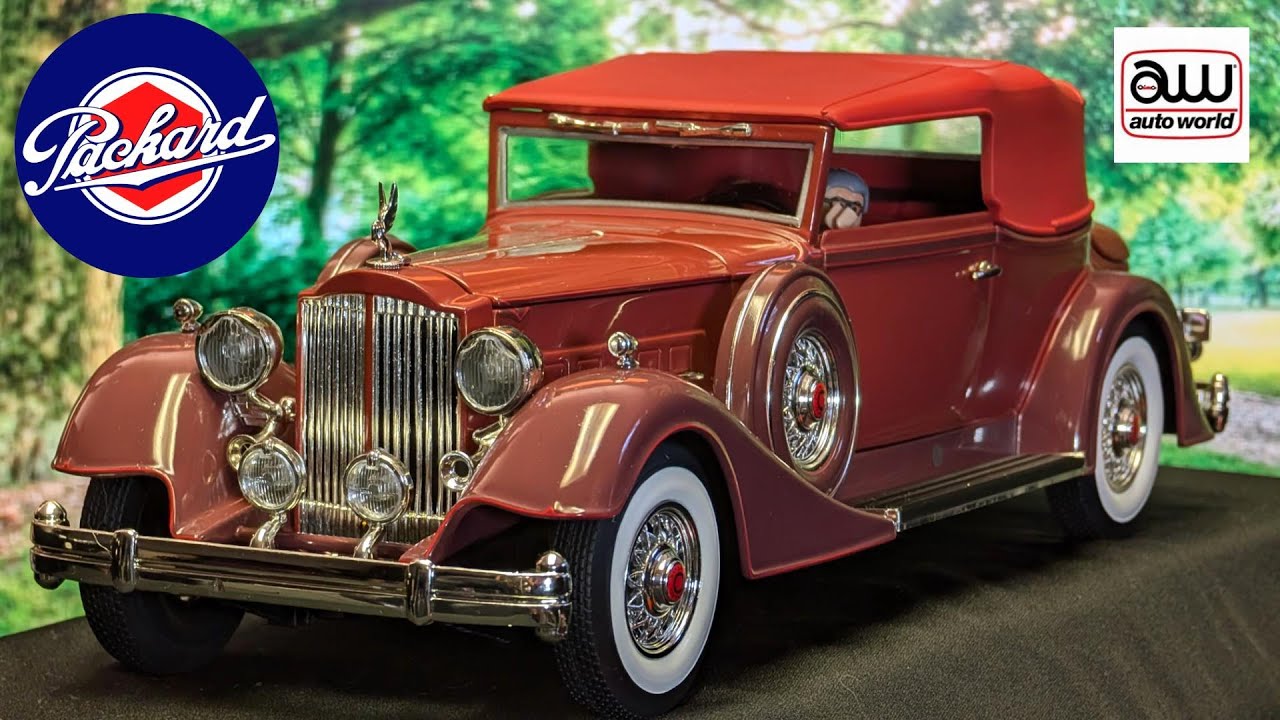 1934 Packard 12 Victoria 1/18 Scale Diecast Model Unboxing & Review by Auto World