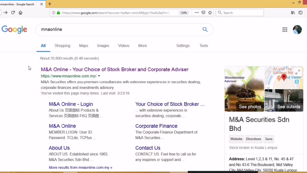 Online trading registration M&A Securities SdnBhd