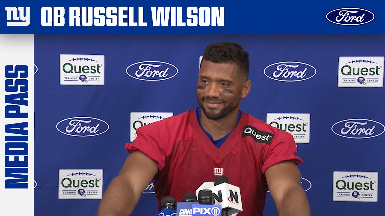 Russell Wilson Speaks to the Media After Day 1 of Training Camp | New York Giants