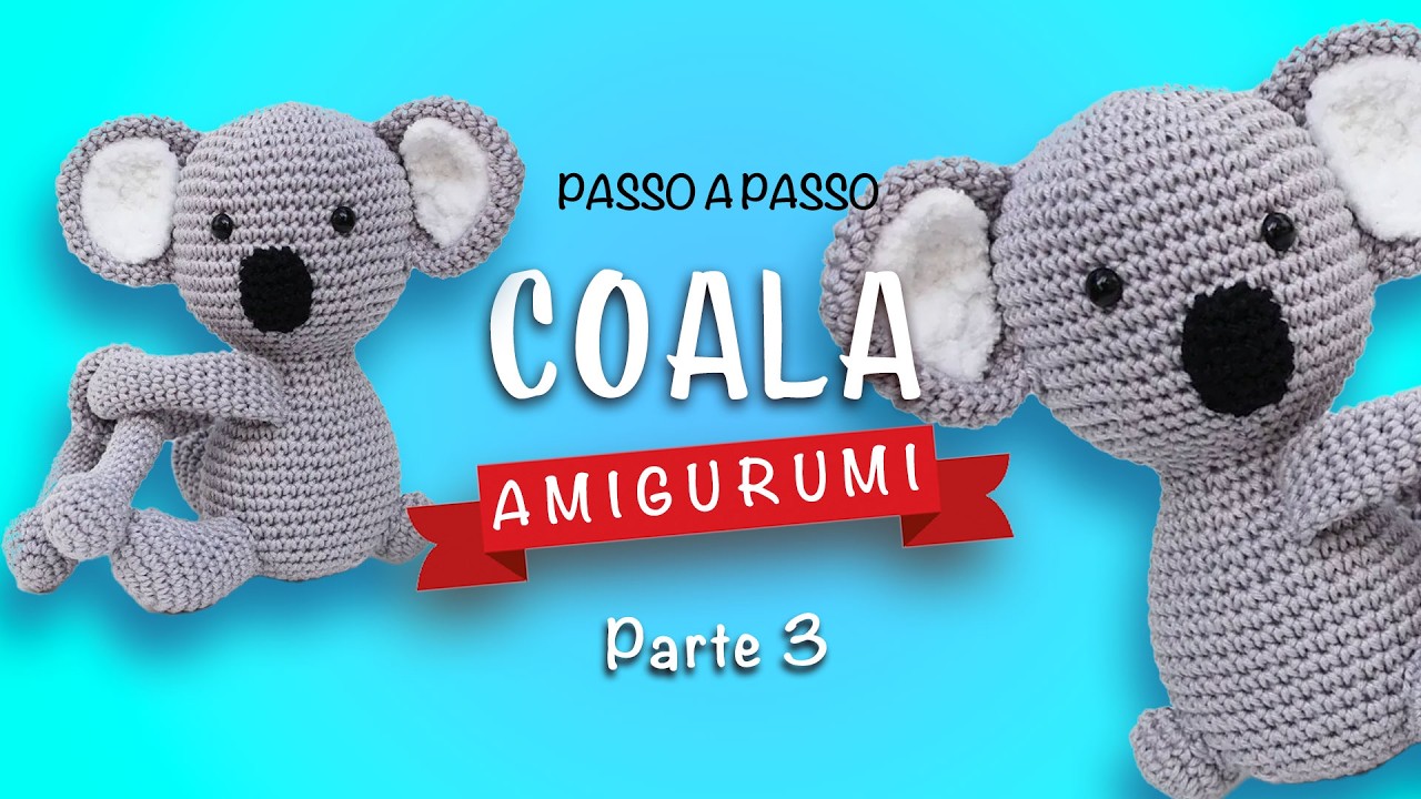 PRENDEDOR DE CORTINA DE CROCHÊ - Coala passo a passo - Parte Final
