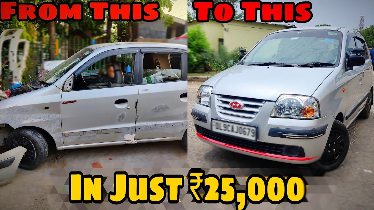 Modified Hyundai Santro | Santro Restoration | Full Car Paint | Leather Seat Cover |