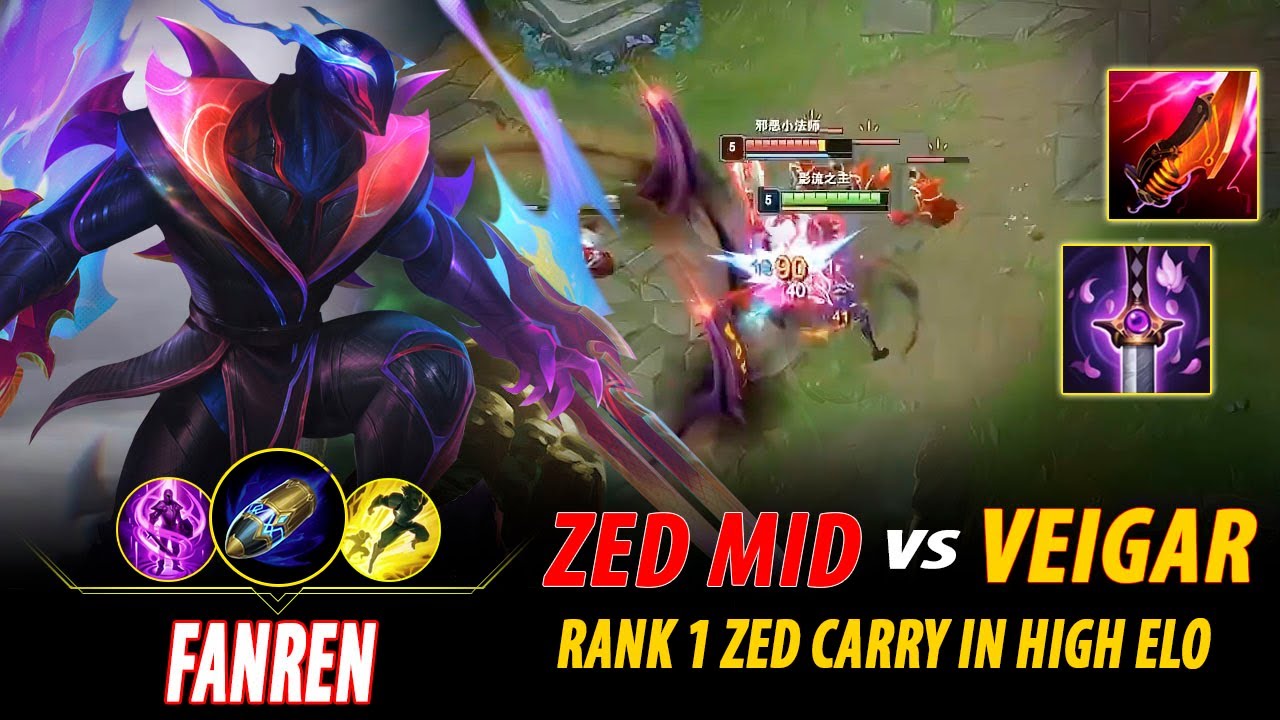 RANK 1 ZED CN - FANREN ZED VS VEIGAR | CN DIAMOND PATCH 14.2