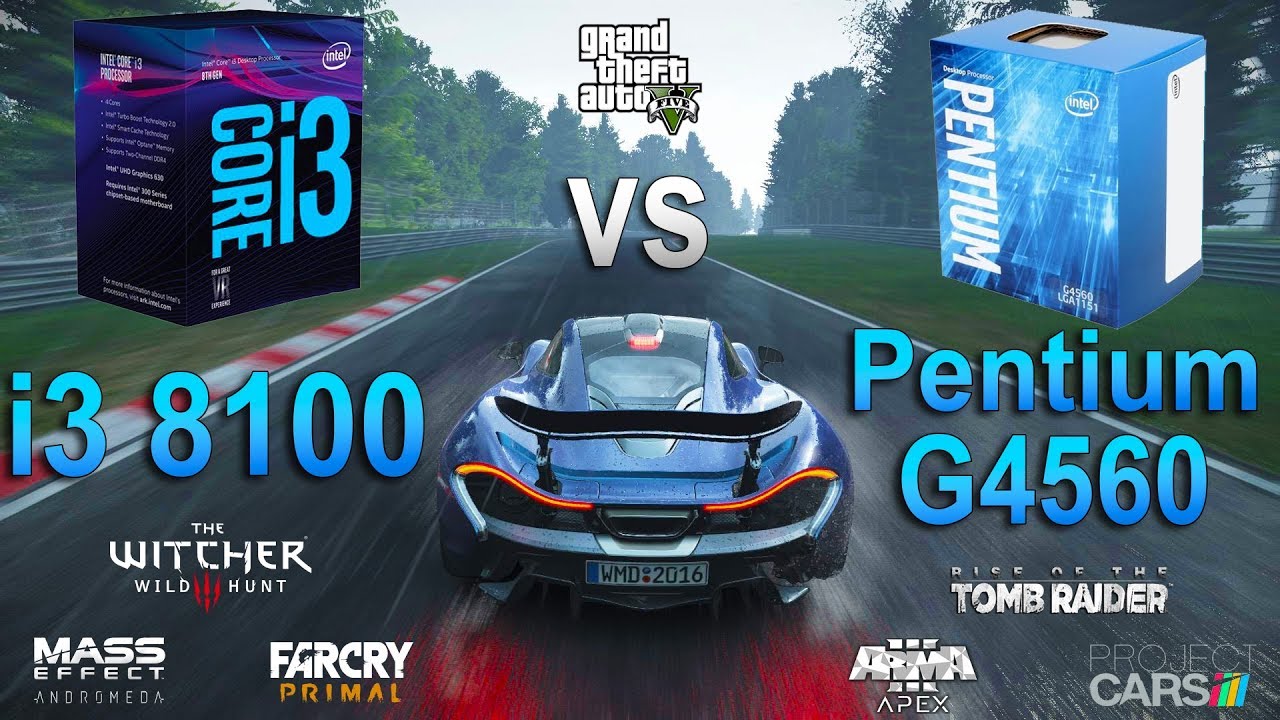 i3 8100 vs Pentium G4560 Test in 7 Games