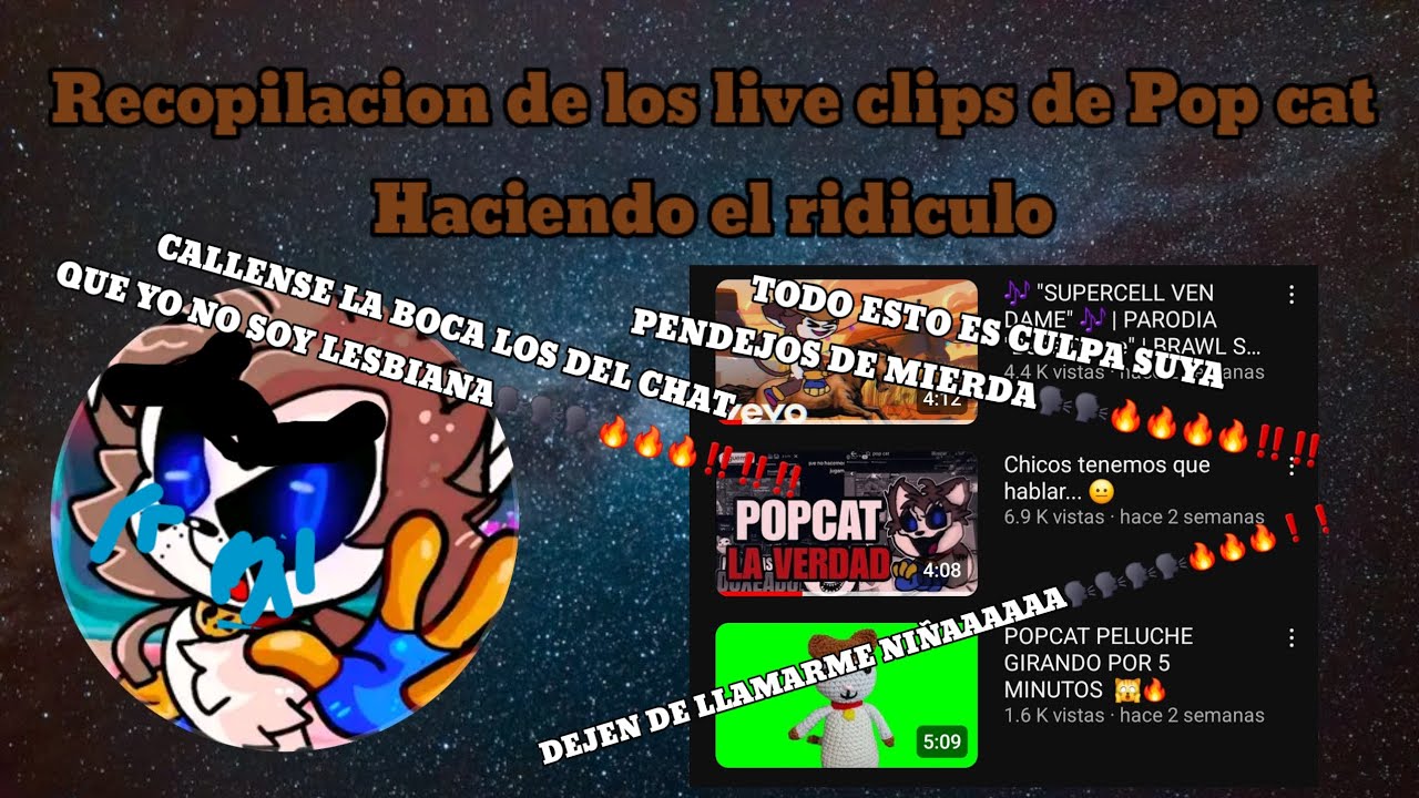 Recopilacion de los live clips de Pop cat haciendo el ridiculo (Mis partes favoritas)