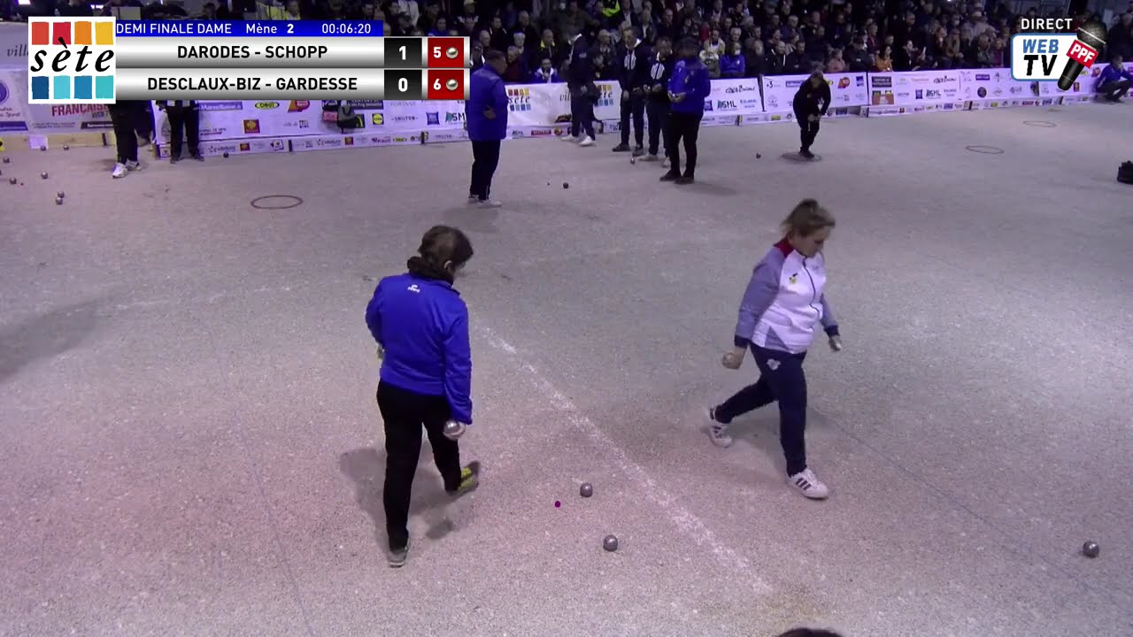 PPF Tour 2022 Sète International 1/2 Finale Féminin Equipe DARODES contre équipe DESCLAUX-BIZ