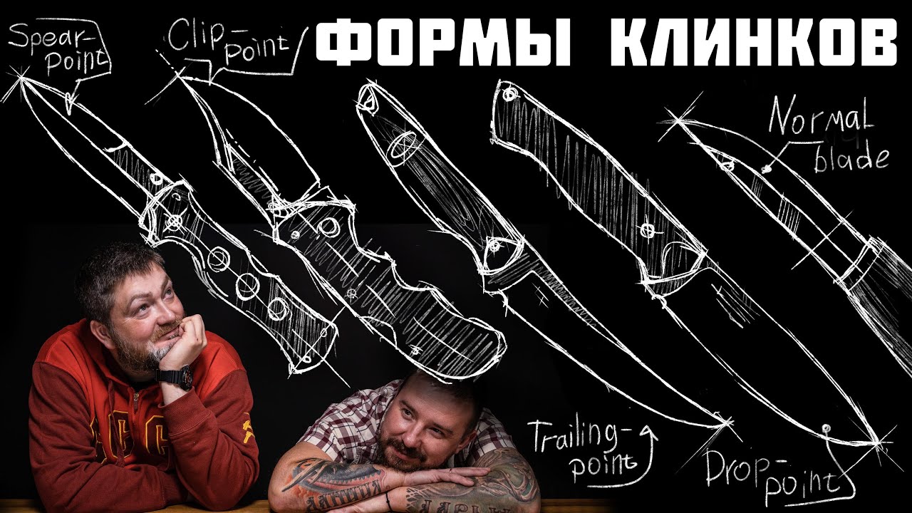 5 основных форм клинков: Normal, Drop, Clip, Spear и Trailing-Point. Ножевой ликбез #1