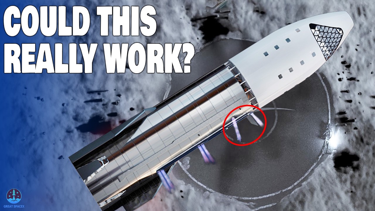 Безумные решения SpaceX для посадки космического корабля без опор на Луну! Сработает ли это?!