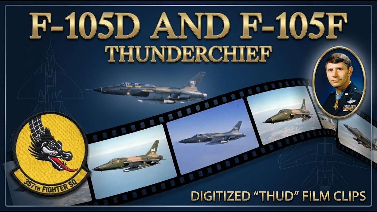 F-105D and an F-105F Thunderchief “THUD” Vietnam Era Film Footage digitized