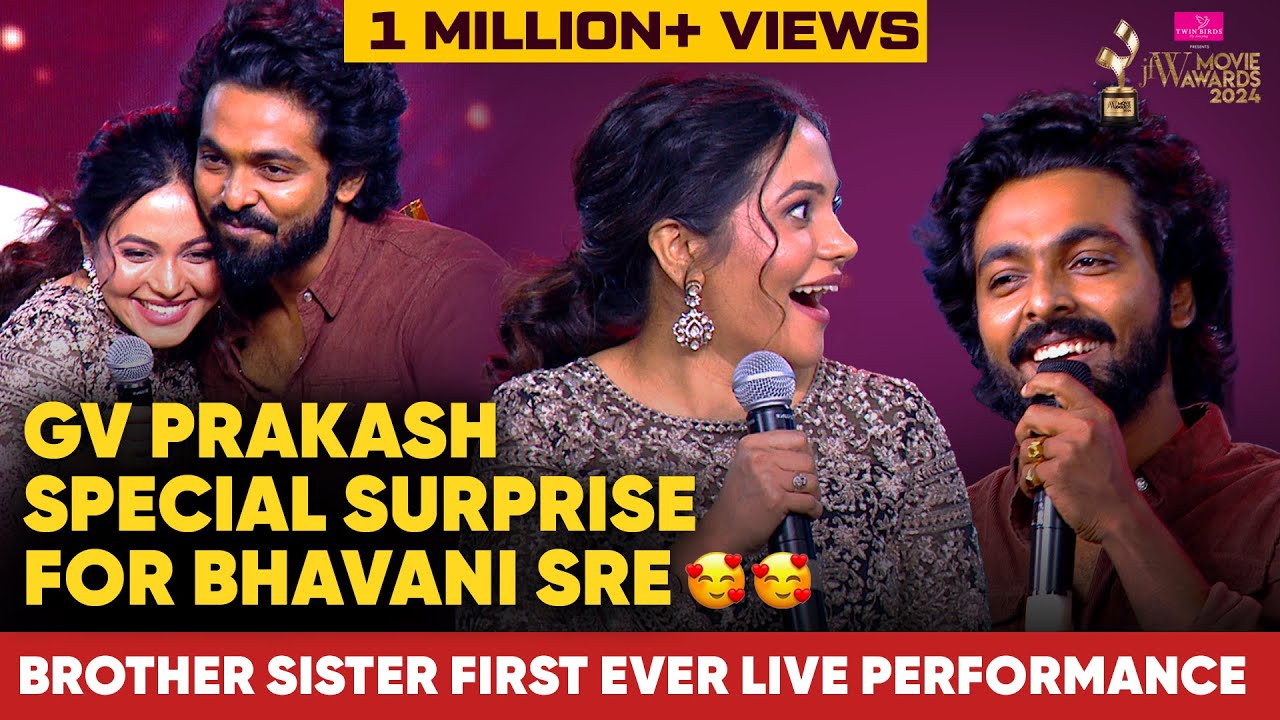 GV Prakash Special Surprise For Bhavani Sre 😍| Brother and Sister First Live Performance💯 | JFW
