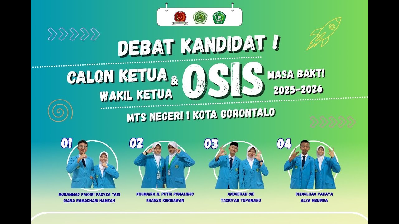 DEBAT KANDIDAT CALON KETUA DAN WAKIL KETUA OSIS MASA BAKTI 2025/2026 MTS NEGERI 1 KOTA GORONTALO