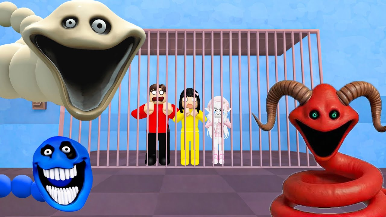 Yuta Mio Dan Baby Celine Dikejar Hungry Worm Di Penjara Barry Prison Run | ROBLOX