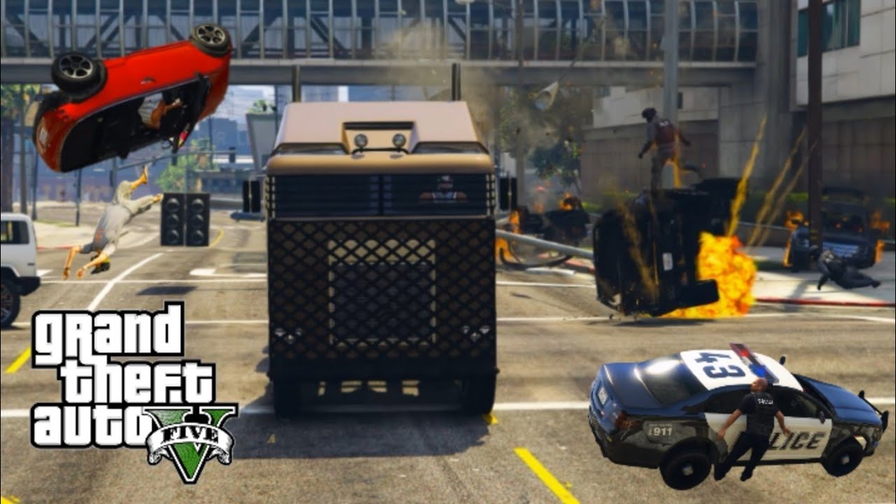 Hauler Custom obliterates everything in it's path - GTA 5 |Cinematic Chase|