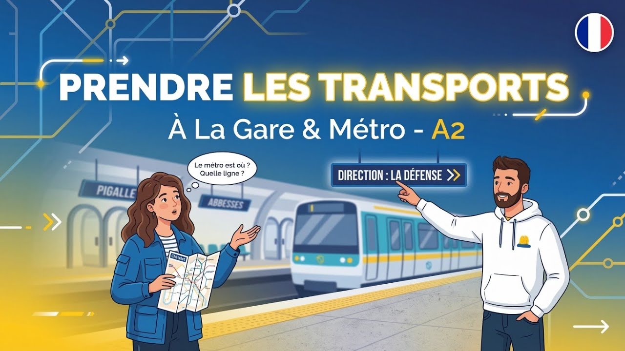 Conversation Française Réelle : Prendre Les Transports | À La Gare Et Dans Le Métro | A2 🇫🇷🚆