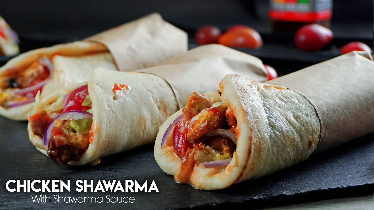 CHICKEN SHAWARMA RECIPE | How To Make Shawarma Sauce |  Arabic Style Shawarma Pita Bread
