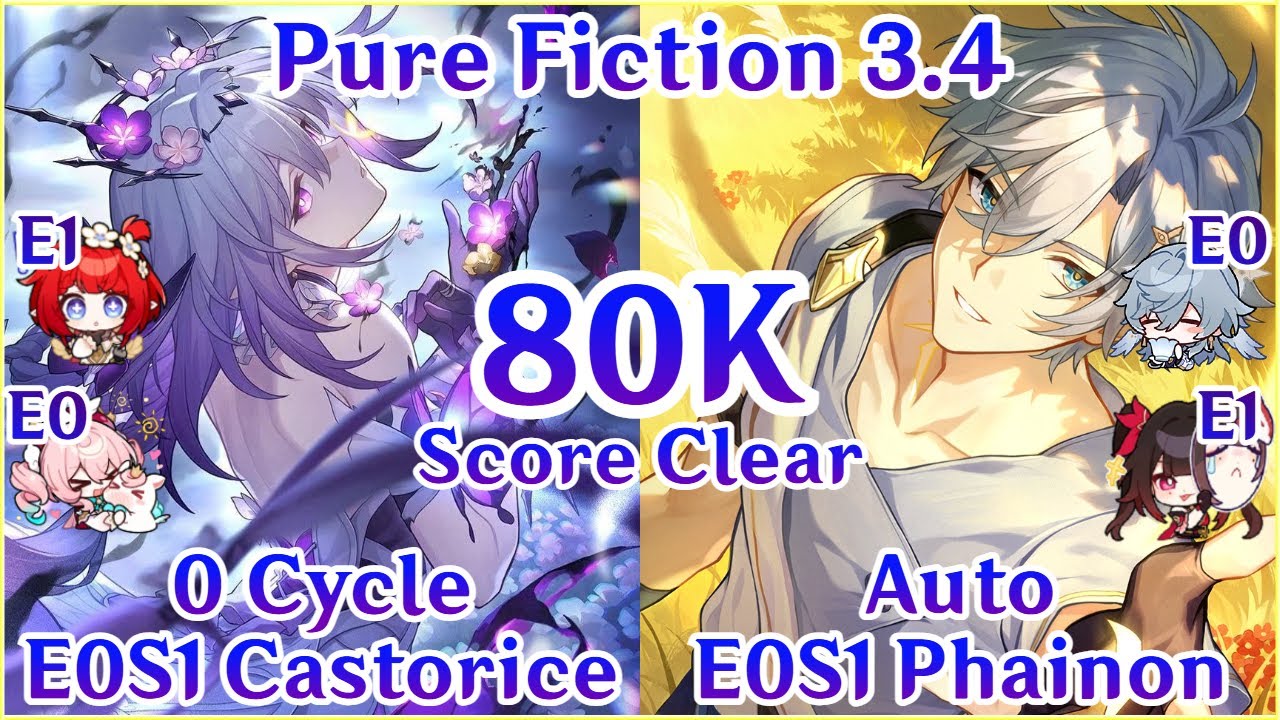 DUALITY OF PLAYERS! NEW PF 3.4 - E0S1 Castorice x E0S1 Phainon 80K Score Clear | Honkai Star Rail