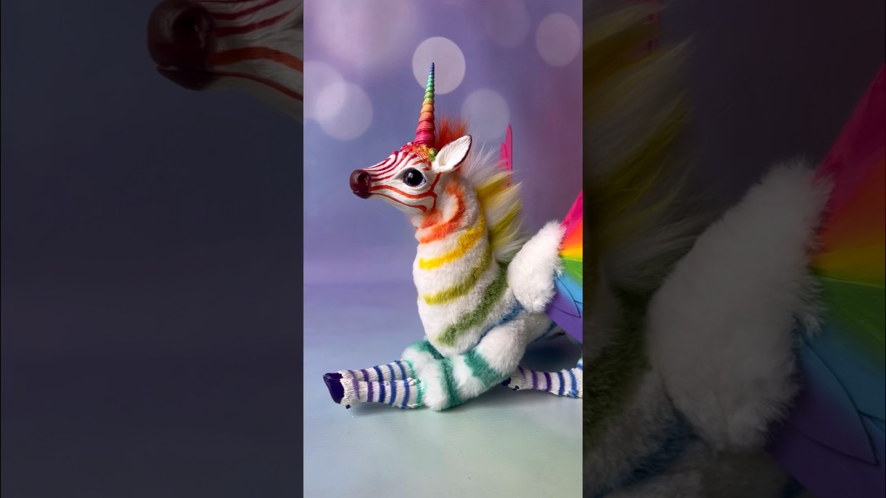 Rainbow zebra? 🌈We&rsquo;ve  never done such toy yet! 😱Watch till the end!#rainbow#zebra#unicorn#artist