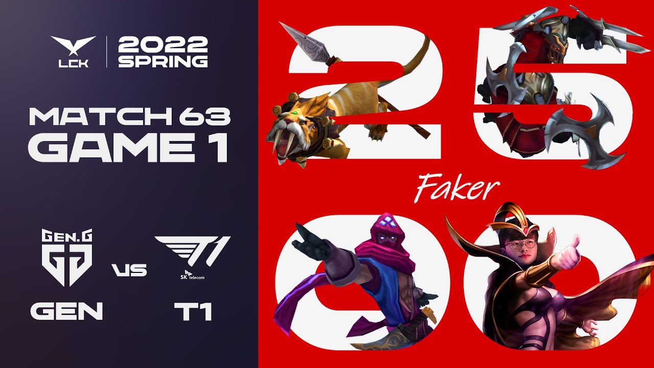 Faker 선수의 2,500킬 달성을 축하드립니다 | 젠지 vs. T1 게임1 하이라이트 | 03.03 | 2022 LCK 스프링 스플릿