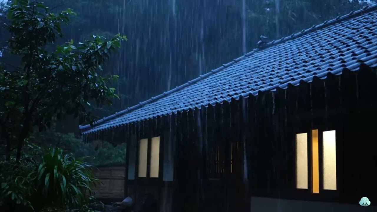 Sleep in Minutes with Heavy Rain on Roof • Relaxing Rain Sounds (No Ads)