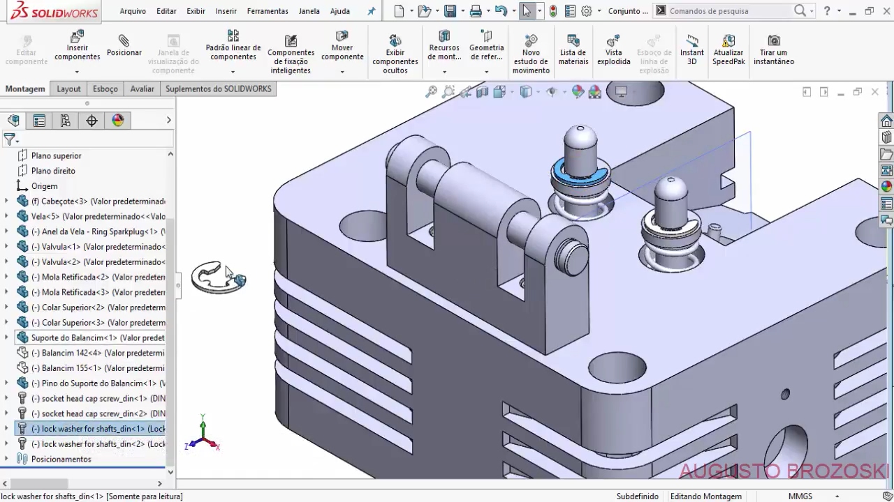 Solidworks Radial Engine Motor Radial Assembly Cylinder Head 06 de 15 Parte 04