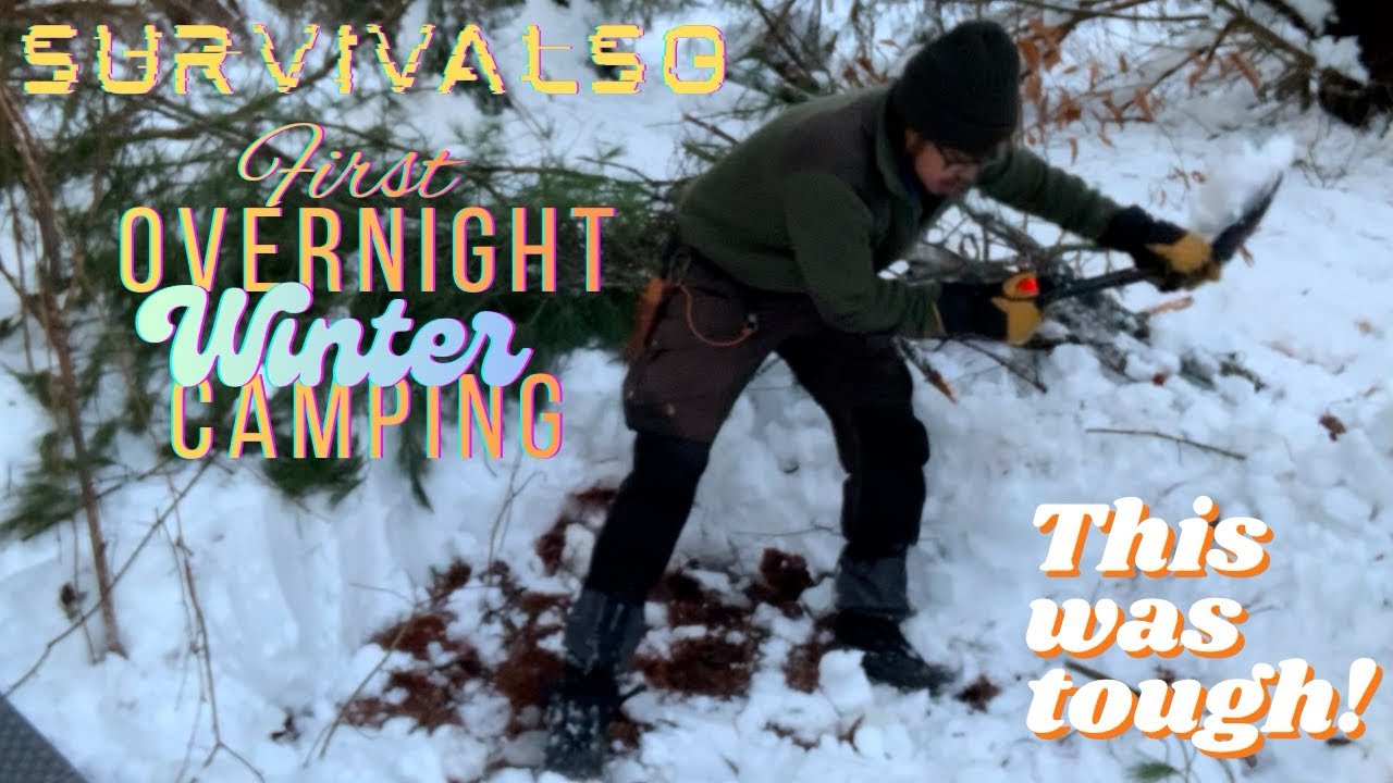 Overnight Winter Camping featuring Tim | SurvivalSO
