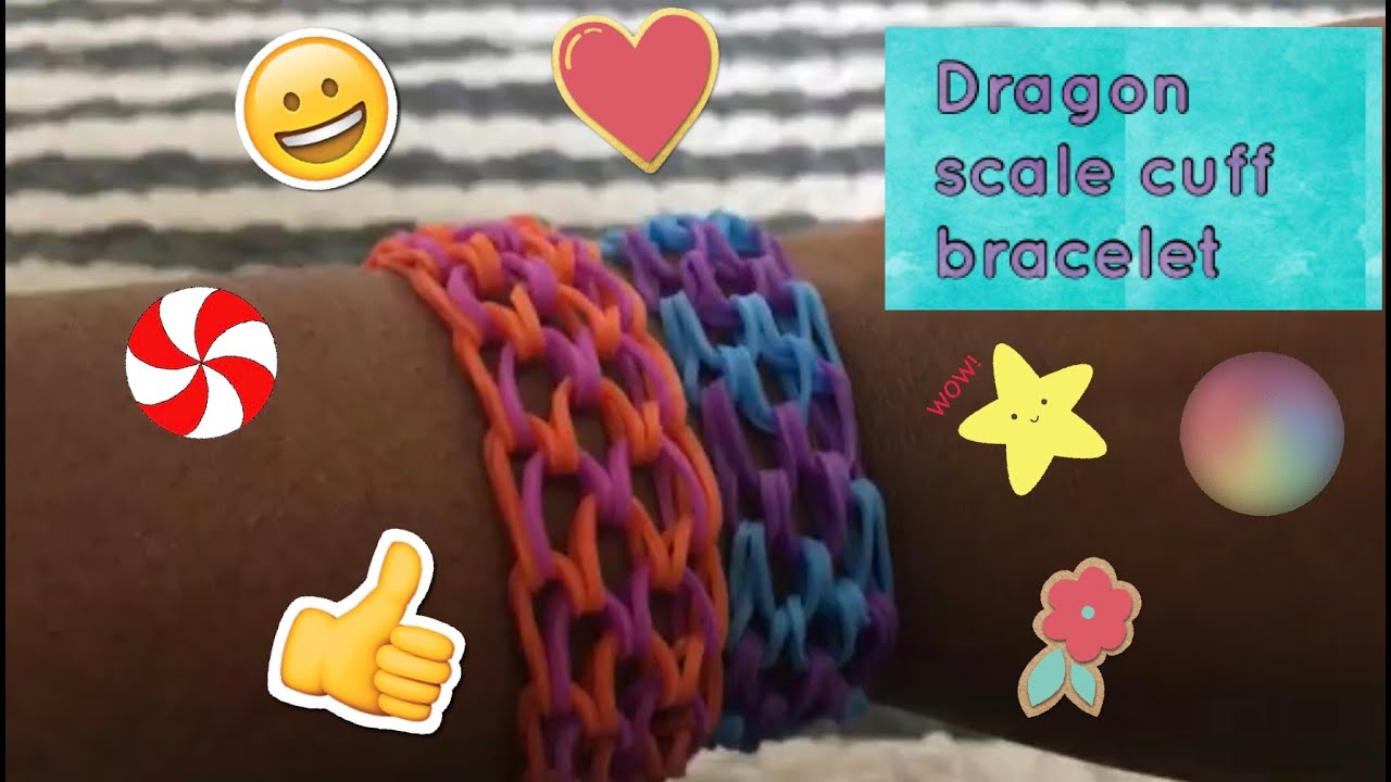 RAINBOW LOOM Dragon Scale Cuff Bracelet