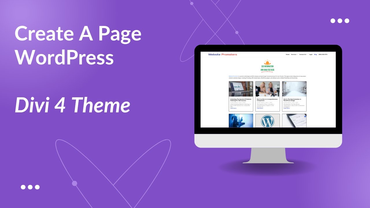 WordPress Tutorial: Creating a page - Divi 4 Theme