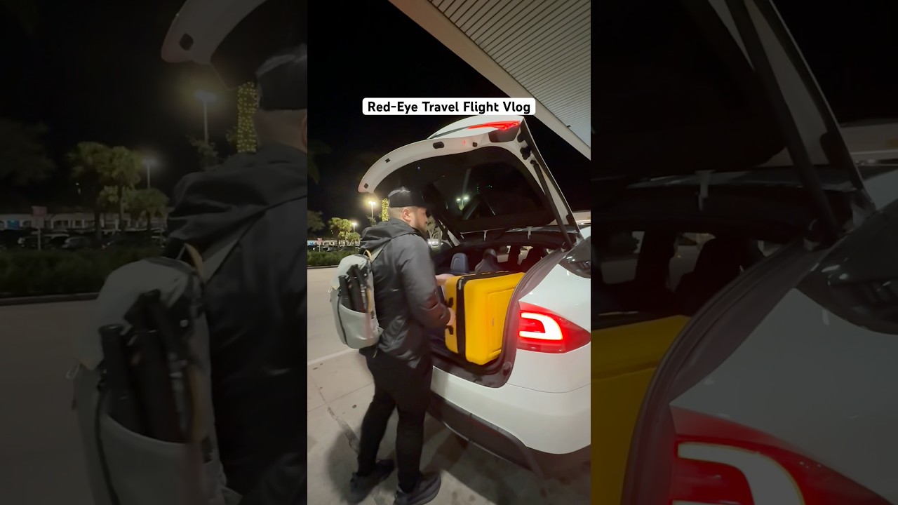 Red-Eye Travel Flight Vlog - De-icing delays #travelvlog #flightvlog #nightflight #traveling #flying