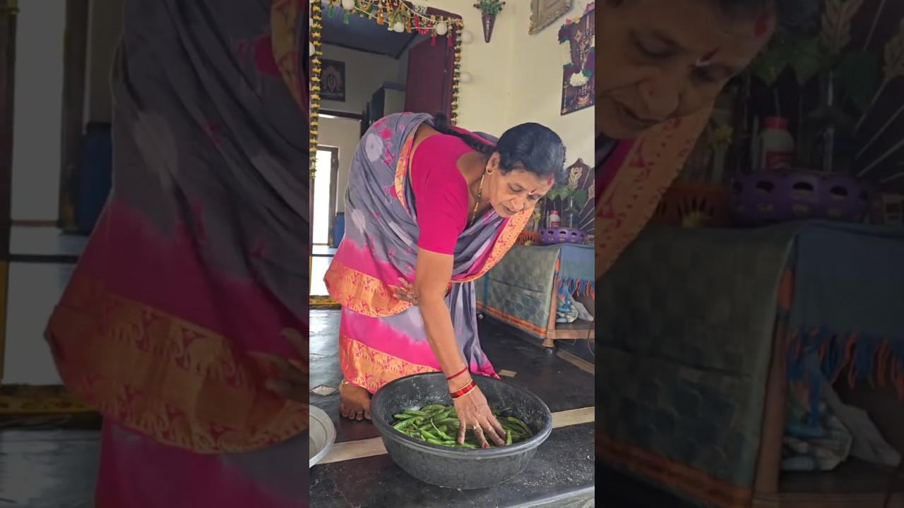 Majjigalo pachimirapakayalu 🤌 #ammamma, #vadiyalu