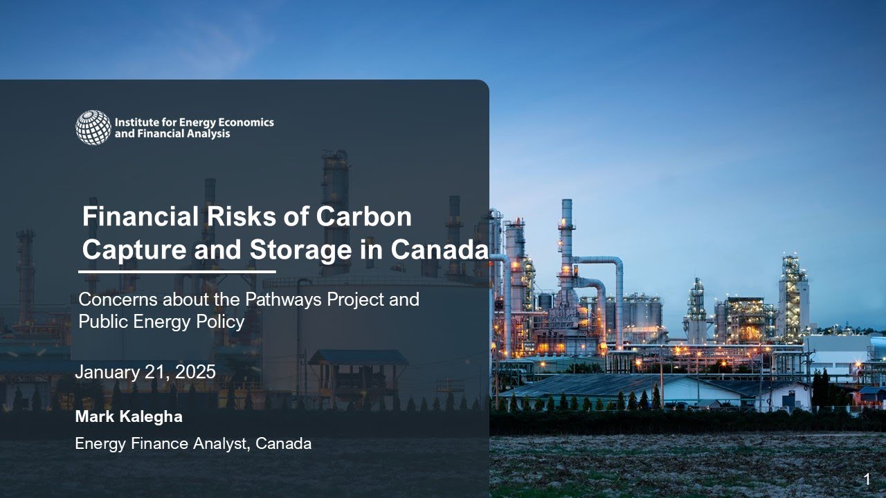 Financial Risks of Carbon Capture and Storage in Canada: Concerns about the Pathways Project