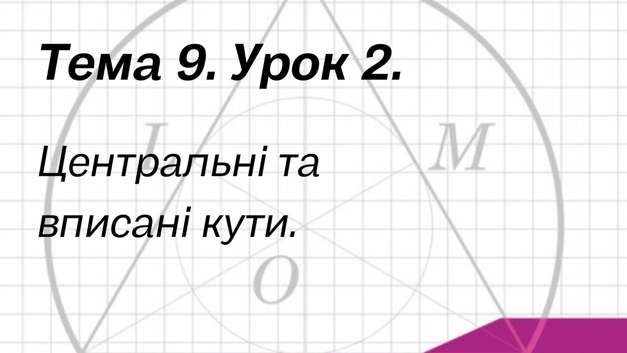 Тема 9. Урок 2. Центральні та вписані кути.