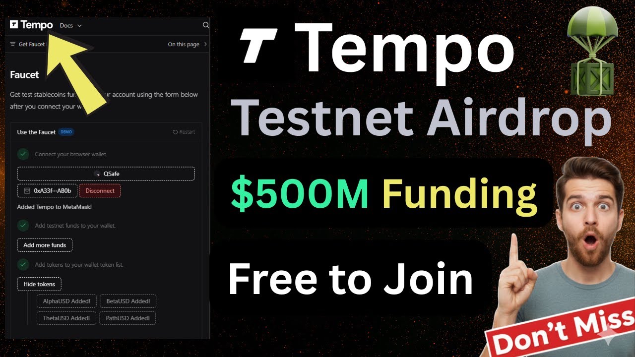 Tempo Testnet Airdrop | $500M Funding | Tempo Airdrop Full Guide | New Testnet Airdrop