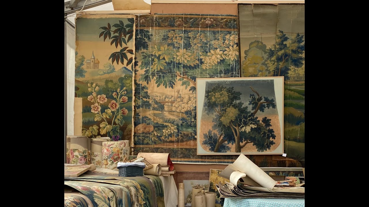 Les cartons de tapisserie d'Aubusson - Chantal Chirac - Antiquités Pont de la Terrade