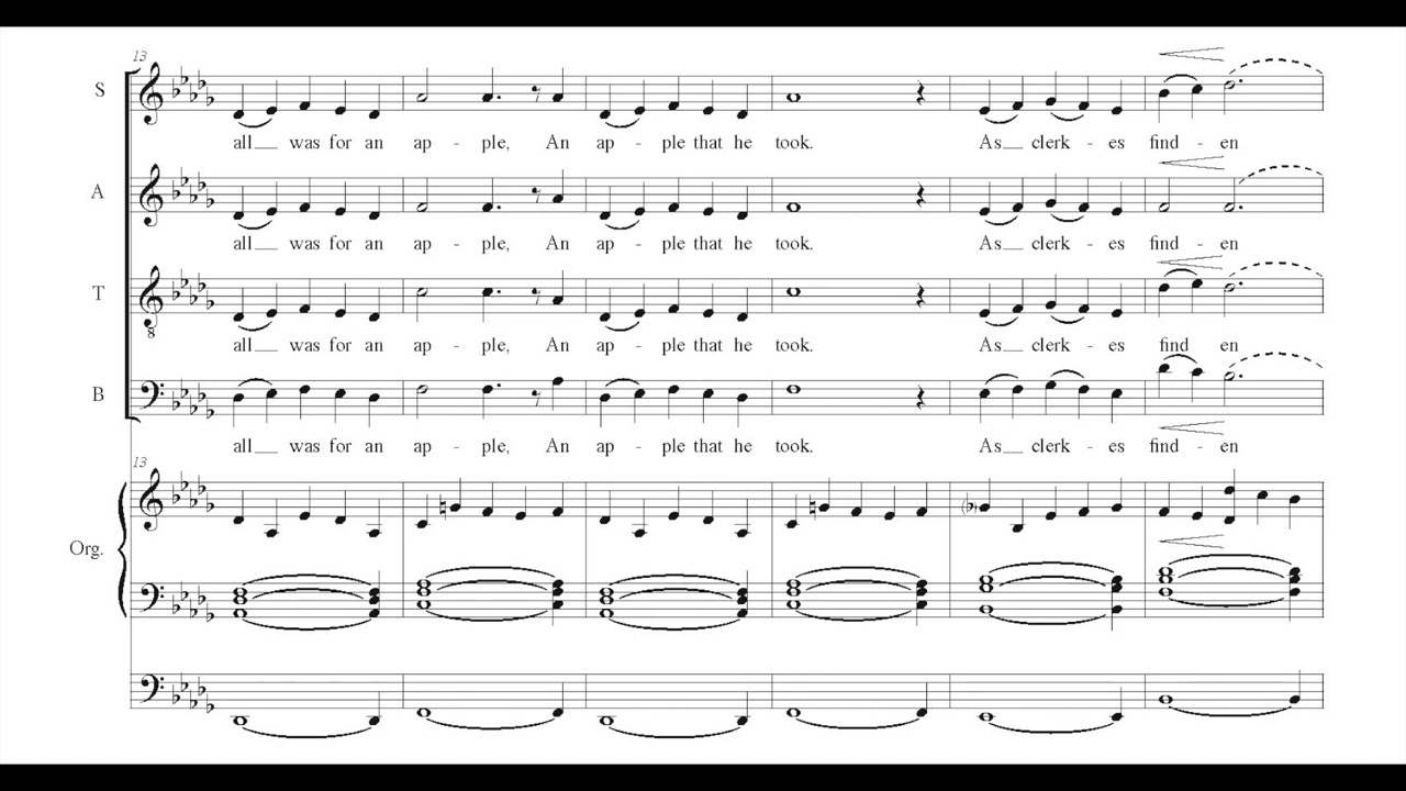 Adam Lay Ybounden, Stopford Score