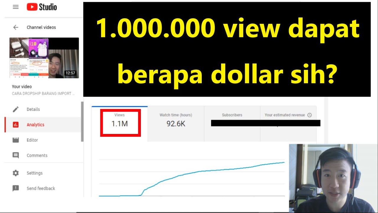 1 juta view youtube dapat berapa ? TIPS SUPAYA BISA 1 JUTA VIEW