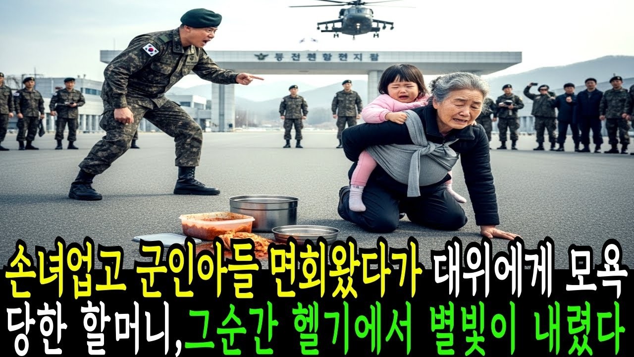 손녀업고 군인아들면회왔다가 대위에게 모욕당한 할머니,그순간 헬기에서 별빛이 내렸다