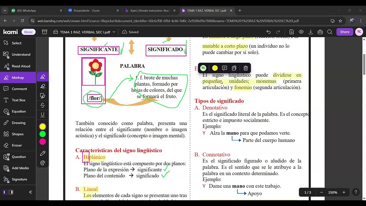 TEMA 1 RAZONAMIENTO VERBAL SEC I