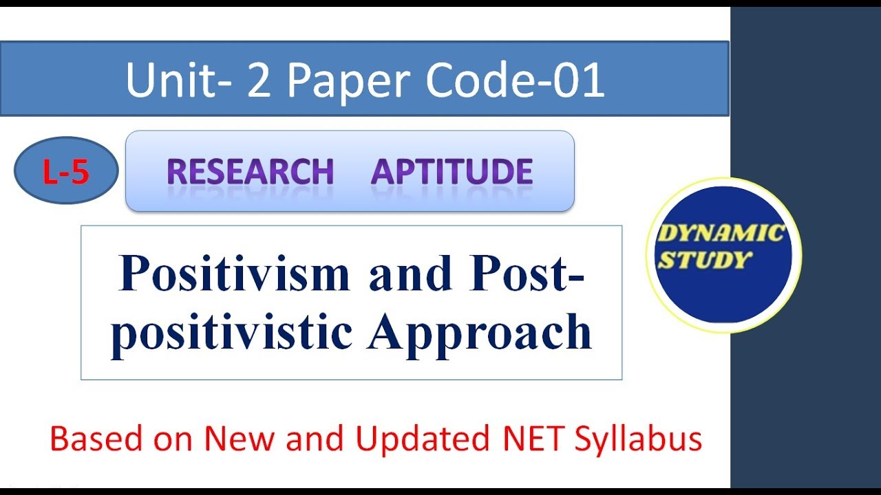 Positivism and Post- Positivistic Approach to Research Lesson-5